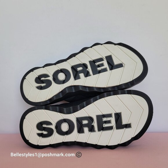SOREL Viibe Criss-Cross Platform Smooth Leather Women’s Slide- Size 8.5 Black S⭐ - Picture 14 of 16